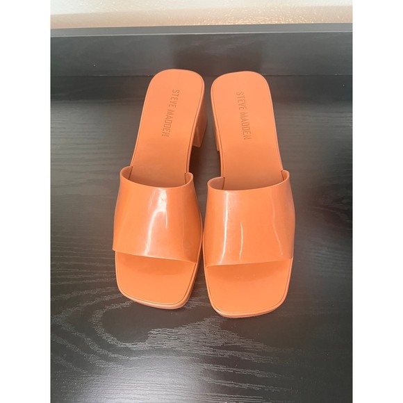 Steve Madden Harlin Toe Heel Sandals Camel Size 9 - Picture 3 of 10